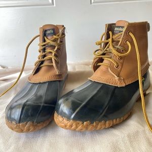 Vintage Hunting Thinsulate Genuine Leather/Rubber Duck Boots w/ Steel Shank